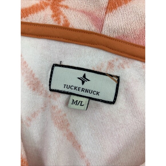 Tuckernuck Coral Medallion Terrycloth Cabana Coverup Hooded Pink Medium Large - Picture 9 of 15